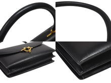 画像をギャラリービューアに読み込む, HERMES エルメス コルドリエール ハンドバッグ ボックスカーフ ブラック ゴールド金具 ○W刻印 1993年 美品 中古 4b006083