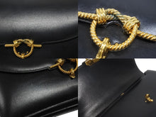 画像をギャラリービューアに読み込む, HERMES エルメス コルドリエール ハンドバッグ ボックスカーフ ブラック ゴールド金具 ○W刻印 1993年 美品 中古 4b006083