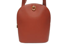 画像をギャラリービューアに読み込む, CELINE セリーヌ ロゴリング ショルダーバッグ トートバッグ M94 レザー レッド ゴールド金具 美品 中古 4b006088