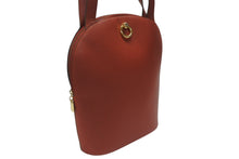 画像をギャラリービューアに読み込む, CELINE セリーヌ ロゴリング ショルダーバッグ トートバッグ M94 レザー レッド ゴールド金具 美品 中古 4b006088