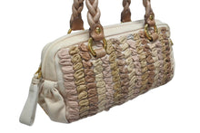 Load image into Gallery viewer, MIUMIU ミュウミュウ ハンドバッグ RN0592 マテラッセ ラムレザー コード編み ピンクベージュ イタリア製 ゴールド金具 美品 中古 4b006089