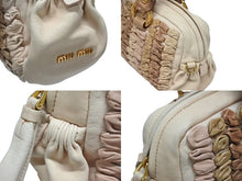 Load image into Gallery viewer, MIUMIU ミュウミュウ ハンドバッグ RN0592 マテラッセ ラムレザー コード編み ピンクベージュ イタリア製 ゴールド金具 美品 中古 4b006089