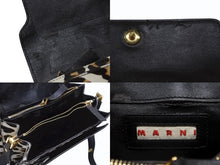 Load image into Gallery viewer, MARNI マルニ レオパード柄 ハラコ ショルダーバッグ SBMPN09YN0LV358 00W20 ホワイト ブラウン ブラック ゴールド金具 中古 4b006091