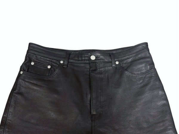 BREATH ブレス NEWRICH LEATHER SHORTS ニューリッチ レザー ショーツ ブラック ゴートスキン BR25SS P1001 サイズL 美品 中古 4b006099