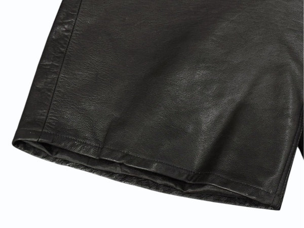BREATH ブレス NEWRICH LEATHER SHORTS ニューリッチ レザー ショーツ ブラック ゴートスキン BR25SS P1001 サイズL 美品 中古 4b006099