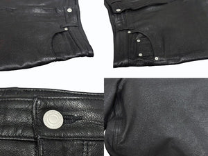 BREATH ブレス NEWRICH LEATHER SHORTS ニューリッチ レザー ショーツ ブラック ゴートスキン BR25SS P1001 サイズL 美品 中古 4b006099