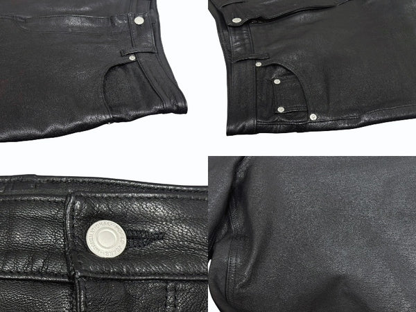 BREATH ブレス NEWRICH LEATHER SHORTS ニューリッチ レザー ショーツ ブラック ゴートスキン BR25SS P1001 サイズL 美品 中古 4b006099