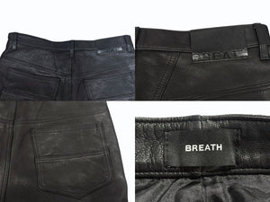 BREATH ブレス NEWRICH LEATHER SHORTS ニューリッチ レザー ショーツ ブラック ゴートスキン BR25SS P1001 サイズL 美品 中古 4b006099