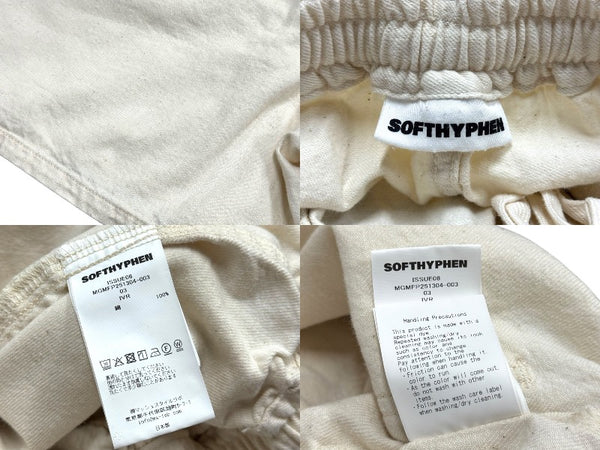 Softhypen ソフトハイフン ショーツ ハーフパンツ MGMFP251304 JAPAN製 コットン アイボリー 美品 中古 4b006101