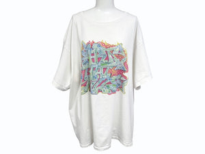 GALLERY DEPT ギャラリーデプト 半袖Tシャツ グラフィティ トップス USA製 コットン ホワイト マルチカラー サイズXL 美品 中古 4b006106