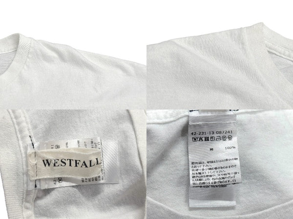 westfall ウェストフォール FRESH プリントＴシャツ 42-231-13-087241 コットン ホワイト サイズL 美品 中古 4b006107