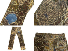 Load image into Gallery viewer, KAPITAL キャピタル パッチワーク レオパード コーデュロイ デニムパンツ KAPITAL KOUNTRY コットン ブラウン サイズ34 美品 中古 4b006112