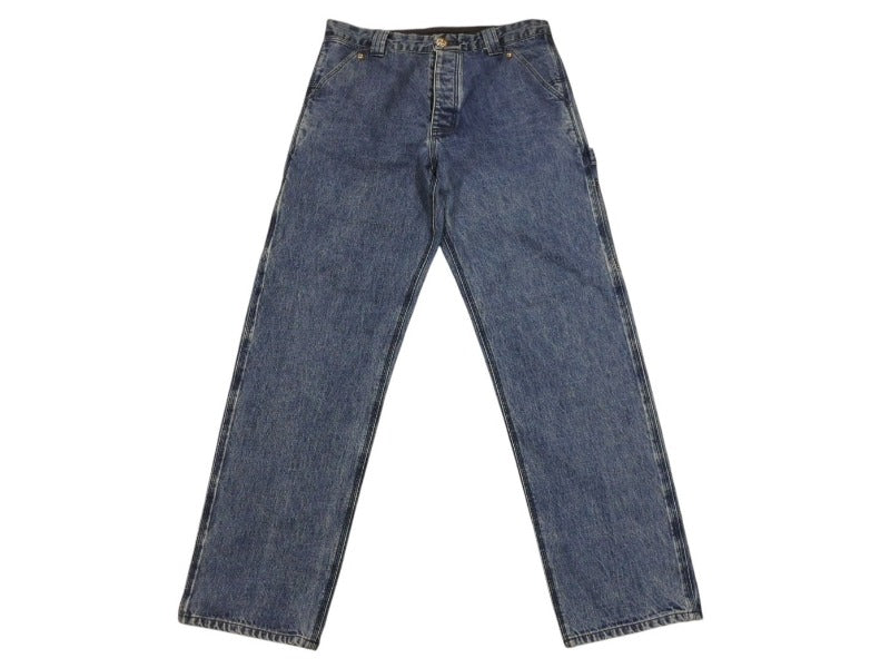 Very Good Condition CHROME HEARTS Denim Carpenter Pants Cross Ball Indigo Size 34 Used 4b006118