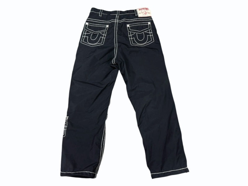 極美品 SUPREME シュプリーム TRUE RELIGION トゥルーレリジョン ナイロンパンツ 中国製 ブラック ホワイト サイズM 中古 4b006120