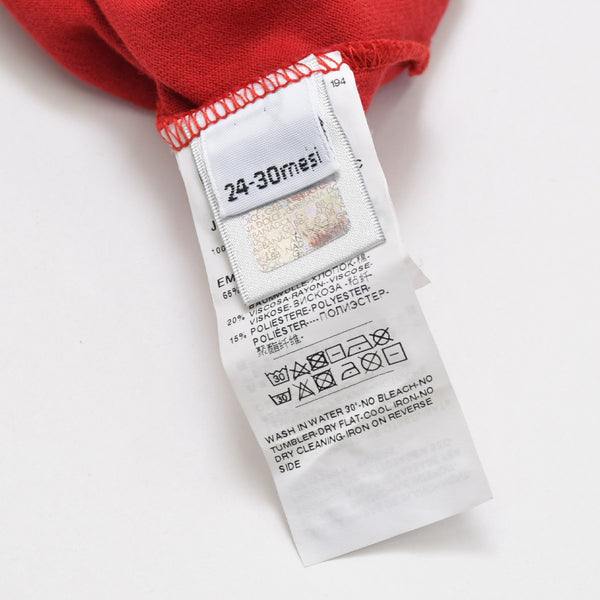 極美品 DOLCE&GABBANA ドルチェアンドガッバーナ 子供服 半袖Tシャツ L1JT8E G7OQL レッド ホワイト サイズ24-30mesi 中古 4b006122