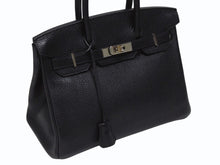 Load image into Gallery viewer, 極美品 HERMES エルメス バーキン30 ハンドバッグ トゴ ブラック シルバー金具 T刻印 中古 4b006134