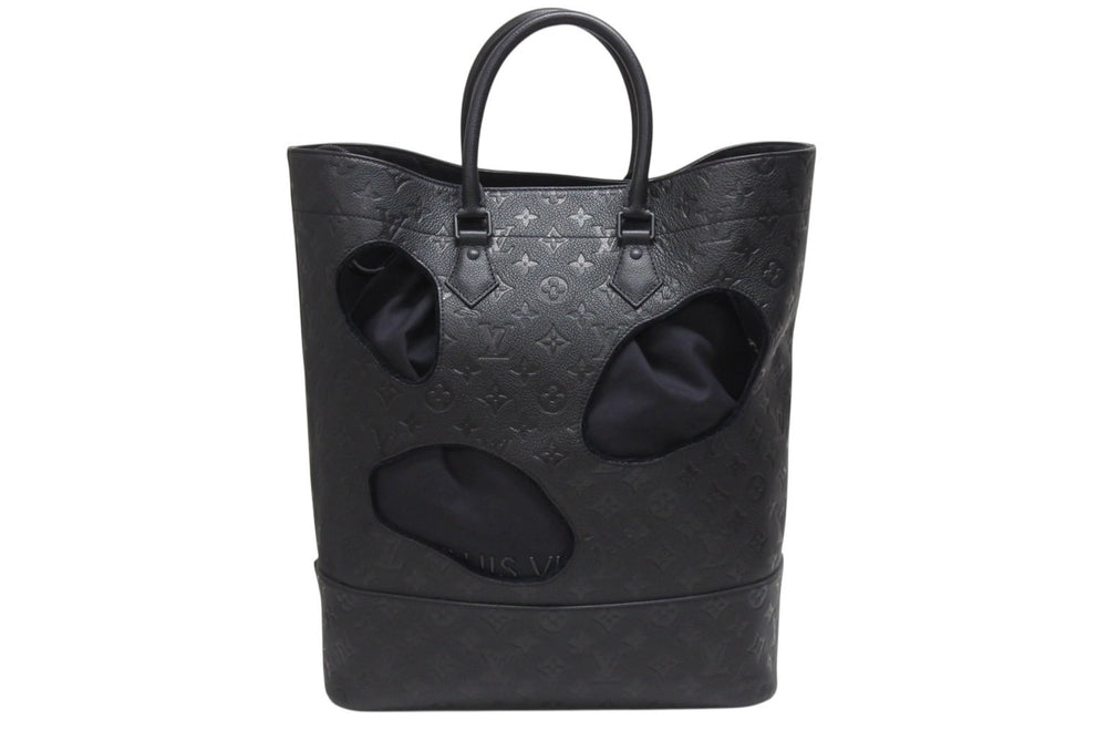 新品同様 LOUIS VUITTON ルイヴィトン コムデギャルソン 川久保玲 トートバッグ M58661 ウィズホールズMM モノグラムアンプラント ブラック 中古4b006137