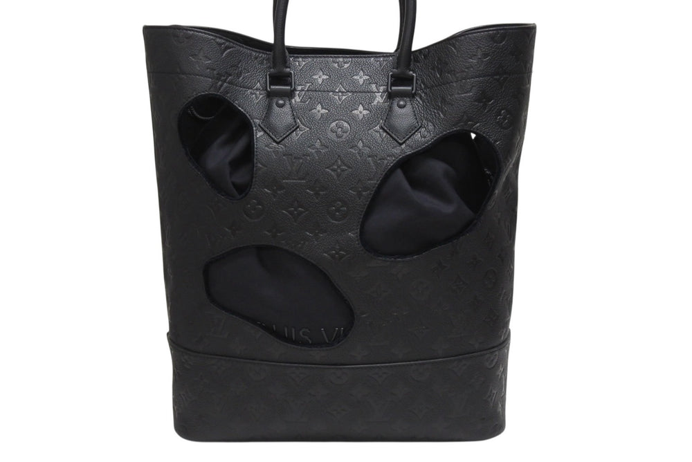 新品同様 LOUIS VUITTON ルイヴィトン コムデギャルソン 川久保玲 トートバッグ M58661 ウィズホールズMM モノグラムアンプラント ブラック 中古4b006137