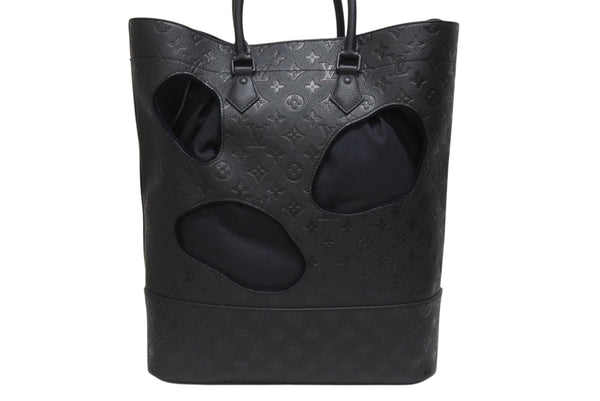 新品同様 LOUIS VUITTON ルイヴィトン コムデギャルソン 川久保玲 トートバッグ M58661 ウィズホールズMM モノグラムアンプラント ブラック 中古4b006137