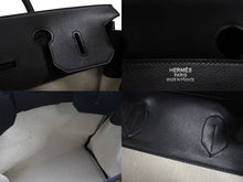 画像をギャラリービューアに読み込む, 極美品 HERMES エルメス ハンドバッグ オータクロア40 B刻印 ブラック トワル パラジウム金具 中古 4b006141