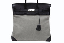 画像をギャラリービューアに読み込む, 極美品 HERMES エルメス ハンドバッグ オータクロア40 B刻印 ブラック トワル パラジウム金具 中古 4b006141