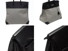 画像をギャラリービューアに読み込む, 極美品 HERMES エルメス ハンドバッグ オータクロア40 B刻印 ブラック トワル パラジウム金具 中古 4b006141