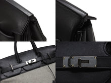 画像をギャラリービューアに読み込む, 極美品 HERMES エルメス ハンドバッグ オータクロア40 B刻印 ブラック トワル パラジウム金具 中古 4b006141