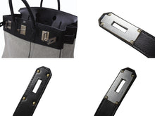 画像をギャラリービューアに読み込む, 極美品 HERMES エルメス ハンドバッグ オータクロア40 B刻印 ブラック トワル パラジウム金具 中古 4b006141