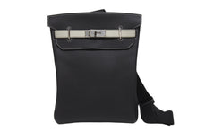 画像をギャラリービューアに読み込む, 未使用 HERMES エルメス ケリー スペシャルオーダー品 アッカドGM ショルダーバッグ W刻印 ブラック グリスパール シルバー金具 中古 4b006142