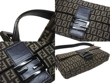 画像をギャラリービューアに読み込む, 極美品 FENDI フェンディ ズッキーノ柄 マンマバケット ワンショルダーバッグ 8BR000 ブラウン ガンメタリック金具 中古 4b006144