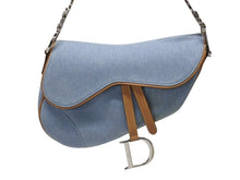 画像をギャラリービューアに読み込む, Christian Dior クリスチャンディオール デニム サドルバッグ ワンショルダーバッグ レザー ジョンガリアーノ 美品 中古 4b006146