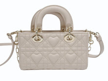 Load image into Gallery viewer, 極美品 CHRISTIAN DIOR クリスチャンディオール LADY D-JOY 2WAYバッグ マイクロバッグ カナージュ ベージュ ラムスキン ゴールド金具 中古 4b006155