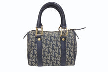 Load image into Gallery viewer, Christian Dior クリスチャンディオール クリスチャンディオール ハンドバッグ PZ0401 ネイビー キャンバス レザー 良品 中古 4b006160