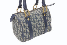 Load image into Gallery viewer, Christian Dior クリスチャンディオール クリスチャンディオール ハンドバッグ PZ0401 ネイビー キャンバス レザー 良品 中古 4b006160