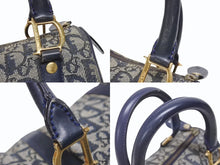 Load image into Gallery viewer, Christian Dior クリスチャンディオール クリスチャンディオール ハンドバッグ PZ0401 ネイビー キャンバス レザー 良品 中古 4b006160
