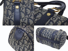 Load image into Gallery viewer, Christian Dior クリスチャンディオール クリスチャンディオール ハンドバッグ PZ0401 ネイビー キャンバス レザー 良品 中古 4b006160