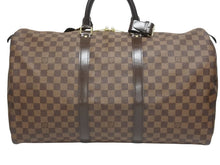 画像をギャラリービューアに読み込む, 極美品 LOUIS VUITTON ルイ ヴィトン キーポル50 ボストンバッグ N41427 ダミエキャンバス ブラウン ゴールド金具 中古 4b006161