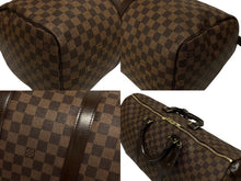 画像をギャラリービューアに読み込む, 極美品 LOUIS VUITTON ルイ ヴィトン キーポル50 ボストンバッグ N41427 ダミエキャンバス ブラウン ゴールド金具 中古 4b006161