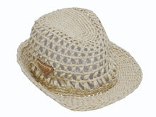 画像をギャラリービューアに読み込む, PRADA プラダ クロシェ フェドーラ ハット 1HC360-2M2S ナチュラル ベージュ サイズS 美品 中古 4b006165