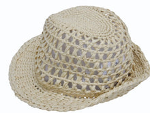 画像をギャラリービューアに読み込む, PRADA プラダ クロシェ フェドーラ ハット 1HC360-2M2S ナチュラル ベージュ サイズS 美品 中古 4b006165