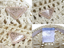 画像をギャラリービューアに読み込む, PRADA プラダ クロシェ フェドーラ ハット 1HC360-2M2S ナチュラル ベージュ サイズS 美品 中古 4b006165