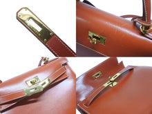画像をギャラリービューアに読み込む, 極美品 HERMES エルメス ケリー28 外縫い ブリック ◽︎A刻印 カーフスキン ゴールド金具 ハンドバッグ 中古 4b006169
