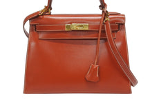 画像をギャラリービューアに読み込む, 極美品 HERMES エルメス ケリー28 外縫い ブリック ◽︎A刻印 カーフスキン ゴールド金具 ハンドバッグ 中古 4b006169