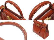 画像をギャラリービューアに読み込む, 極美品 HERMES エルメス ケリー28 外縫い ブリック ◽︎A刻印 カーフスキン ゴールド金具 ハンドバッグ 中古 4b006169