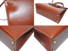 画像をギャラリービューアに読み込む, 極美品 HERMES エルメス ケリー28 外縫い ブリック ◽︎A刻印 カーフスキン ゴールド金具 ハンドバッグ 中古 4b006169