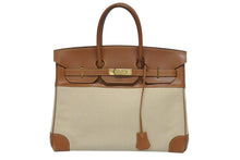 Load image into Gallery viewer, HERMES エルメス BIRKIN バーキン35 ゴールド ゴールド金具 ヴォーガリバー トワルアッシュ ハンドバッグ □B刻印 美品 中古 4b006170