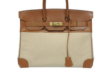Load image into Gallery viewer, HERMES エルメス BIRKIN バーキン35 ゴールド ゴールド金具 ヴォーガリバー トワルアッシュ ハンドバッグ □B刻印 美品 中古 4b006170