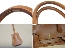 Load image into Gallery viewer, HERMES エルメス BIRKIN バーキン35 ゴールド ゴールド金具 ヴォーガリバー トワルアッシュ ハンドバッグ □B刻印 美品 中古 4b006170