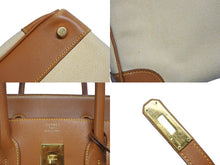 Load image into Gallery viewer, HERMES エルメス BIRKIN バーキン35 ゴールド ゴールド金具 ヴォーガリバー トワルアッシュ ハンドバッグ □B刻印 美品 中古 4b006170