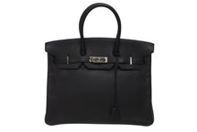 画像をギャラリービューアに読み込む, HERMES エルメス BIRKIN バーキン35 ブラック ゴールド金具 トリヨンクレマンス ハンドバッグ □H刻印 美品 中古 4b006171